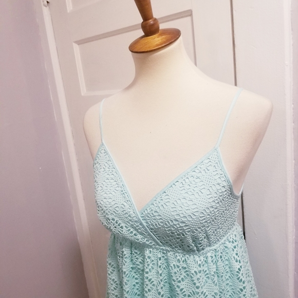 Express Lace Mint Green Babydoll Dress, Size S - Picture 8 of 12